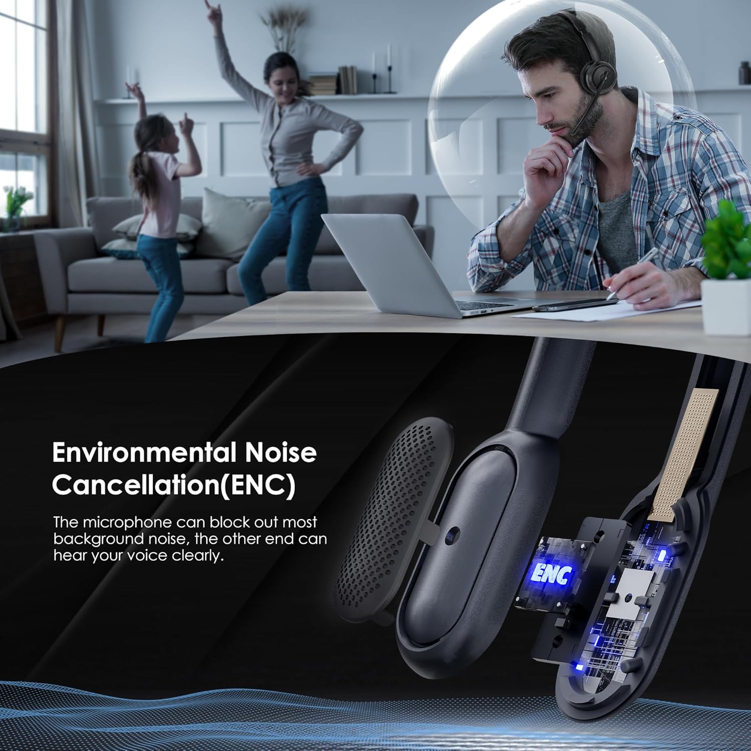 Bluetooth 5.4 ANC Headset with - đánh giá và giá Noise Cancelling Headphone