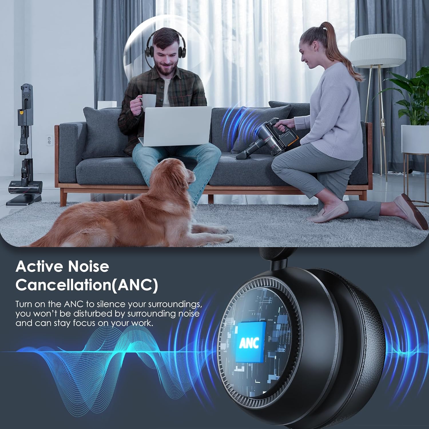 Bluetooth 5.4 ANC Headset with - đánh giá và giá Noise Cancelling Headphone
