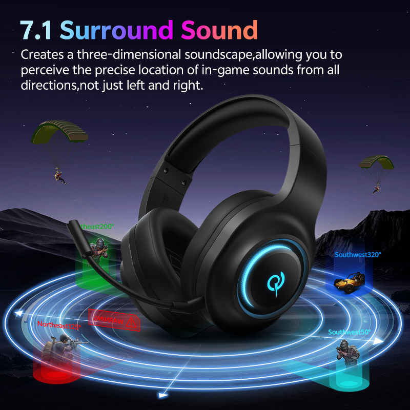 QCY Heroad V200 BH25H4GMA Gami - đánh giá và giá Gaming Headset Rgb
