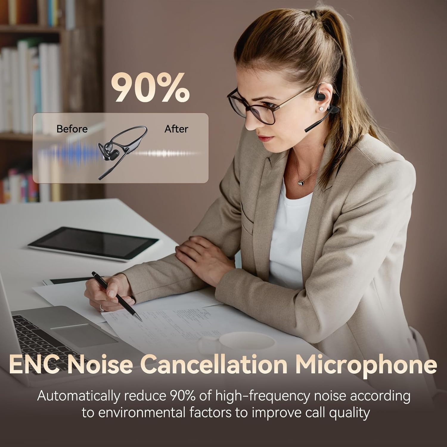 Open Ear Headphones with AI No - đánh giá và giá Noise Cancelling Headphone