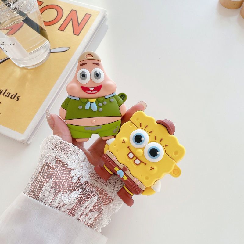 Cute SpongeBob Creative Silico - đánh giá và giá Earbuds Charging Case