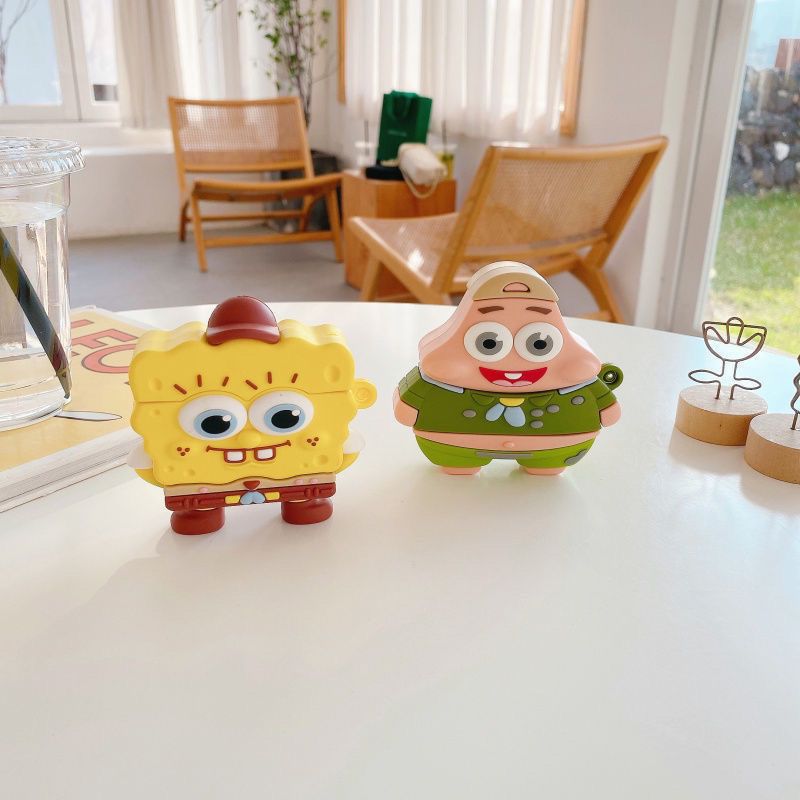 Cute SpongeBob Creative Silico - đánh giá và giá Earbuds Charging Case