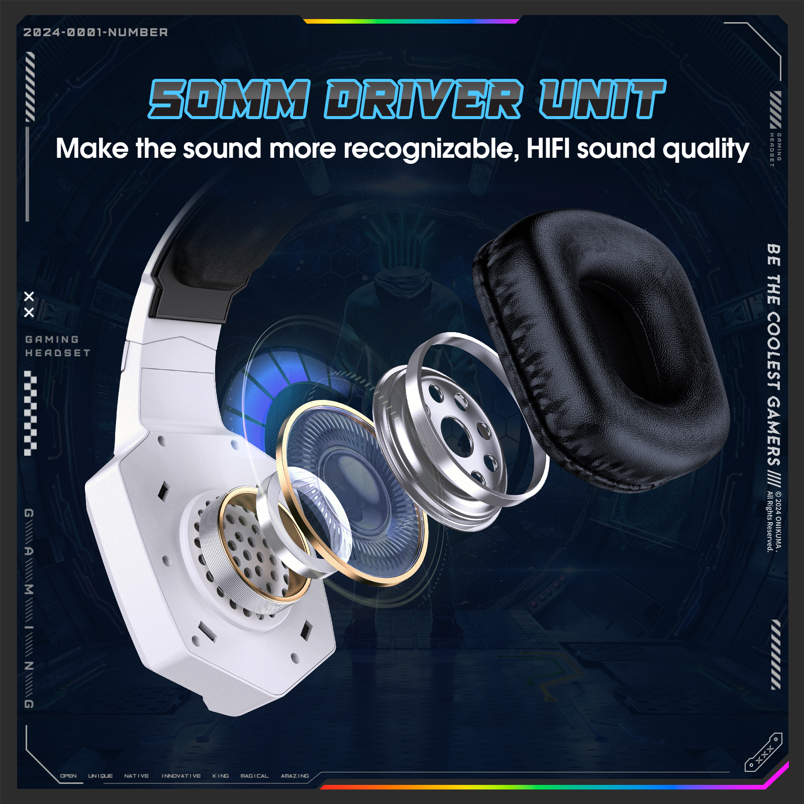 ONIKUMA 2.4GHz Wireless Gaming - đánh giá và giá Gaming Headset Rgb