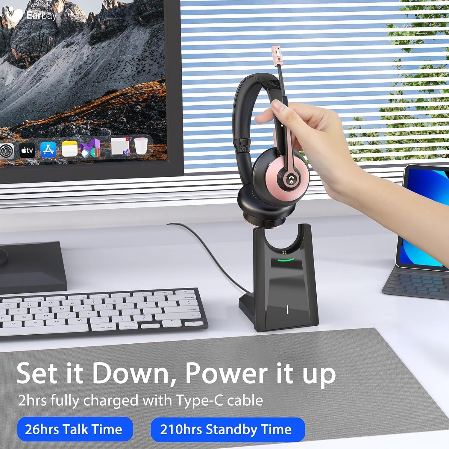 Wireless Headset with Mic, Noi - đánh giá và giá Noise Cancelling Headphone
