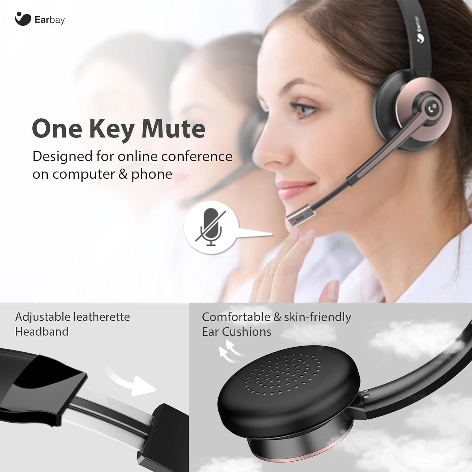 Wireless Headset with Mic, Noi - đánh giá và giá Noise Cancelling Headphone