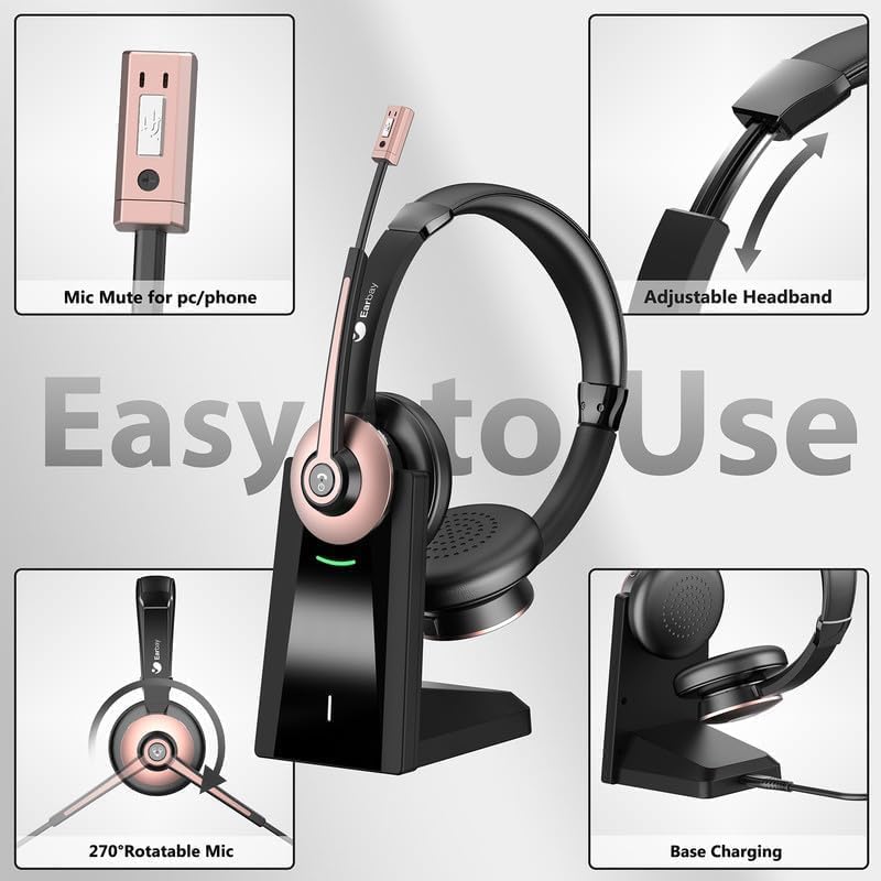 Wireless Headset with Mic, Noi - đánh giá và giá Noise Cancelling Headphone
