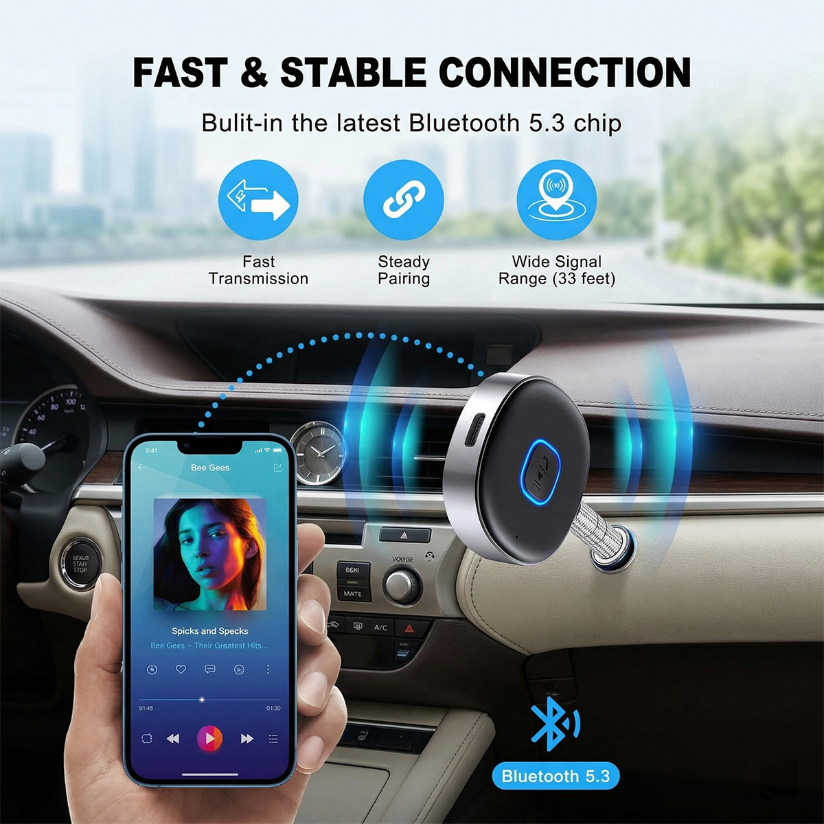 Car Bluetooth AUX Adapter, Min - đánh giá và giá Bluetooth Adapter Receiver