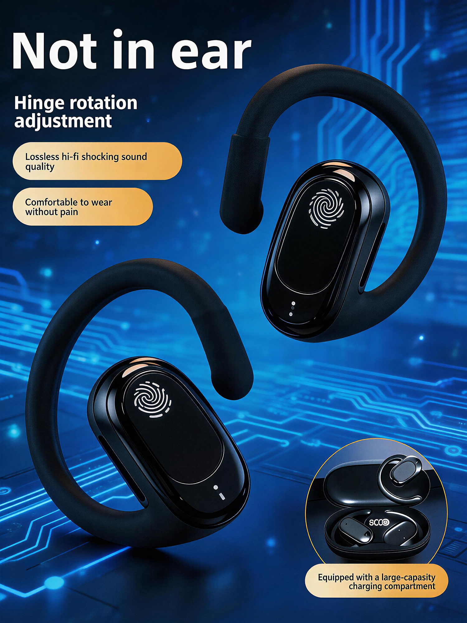 Long endurance digital Bluetoo - đánh giá và giá Sports Earphone Hook