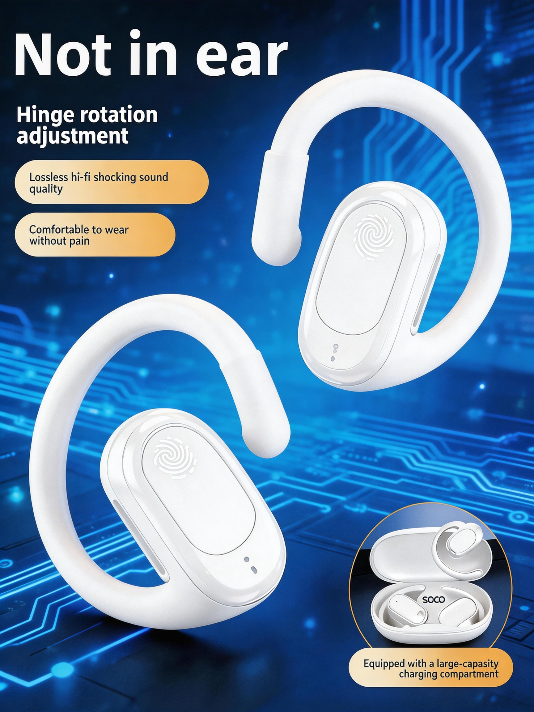 Long endurance digital Bluetoo - đánh giá và giá Sports Earphone Hook
