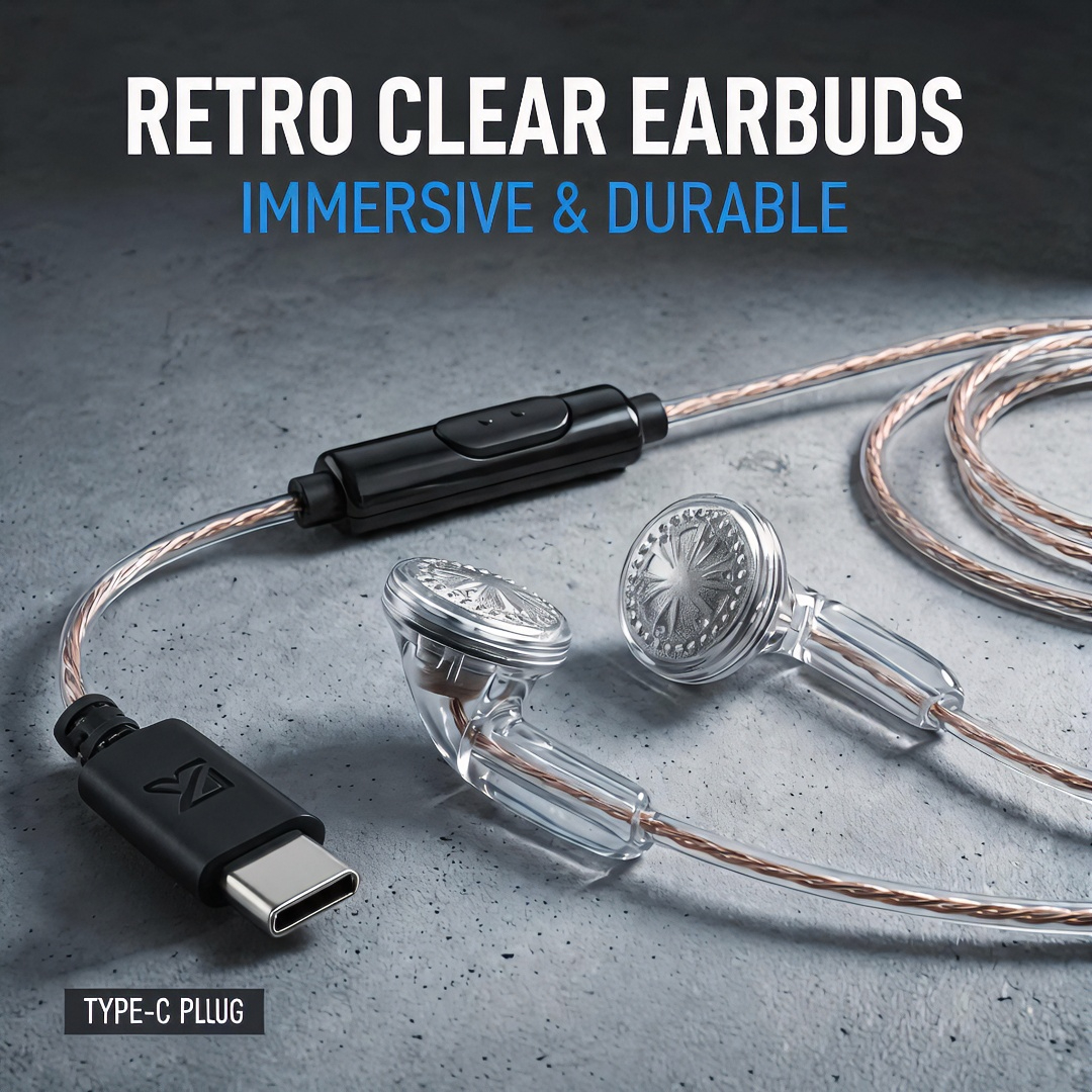 Type-C Wired Earbuds Retro Loo - đánh giá và giá Wired Earphone Mic