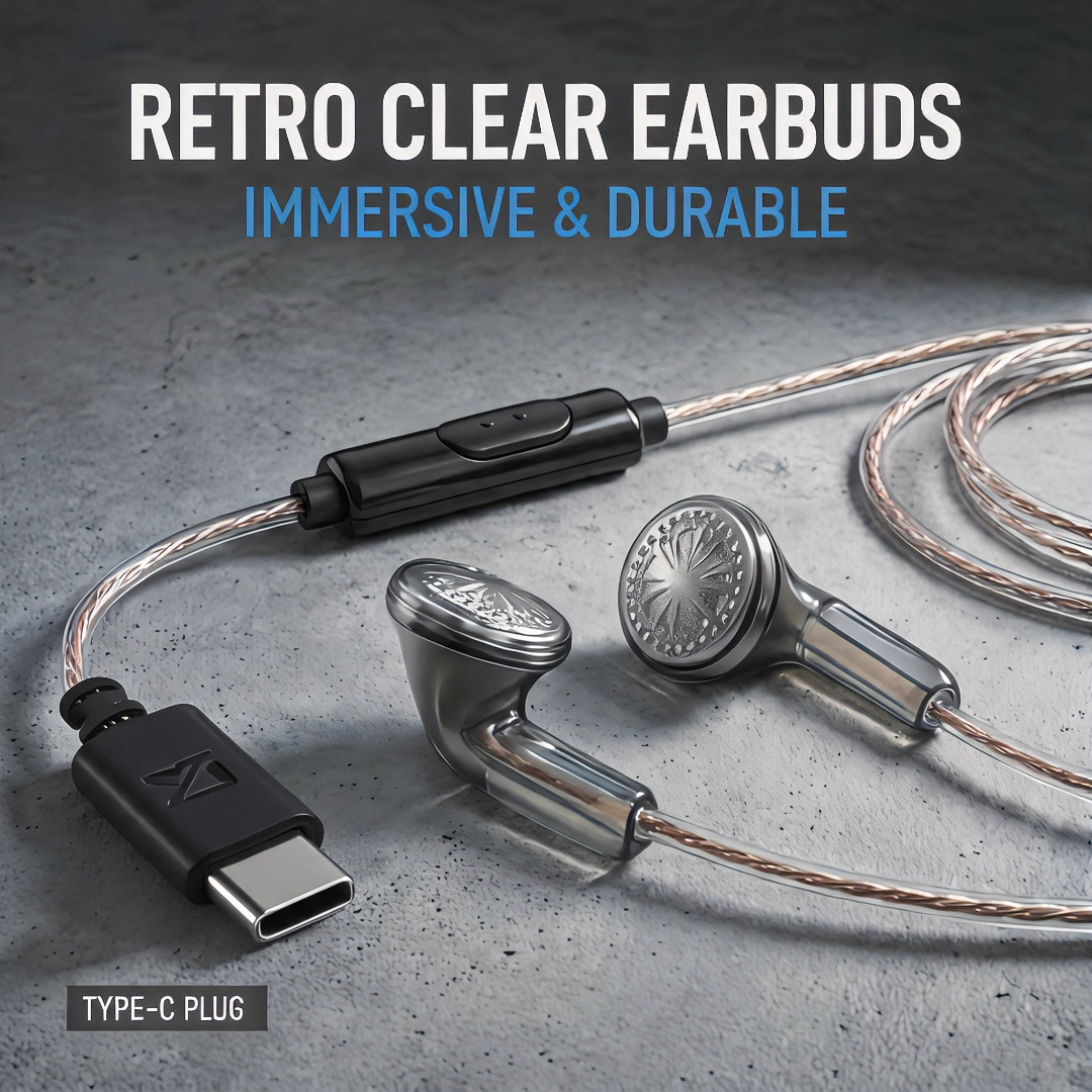 Type-C Wired Earbuds Retro Loo - đánh giá và giá Wired Earphone Mic